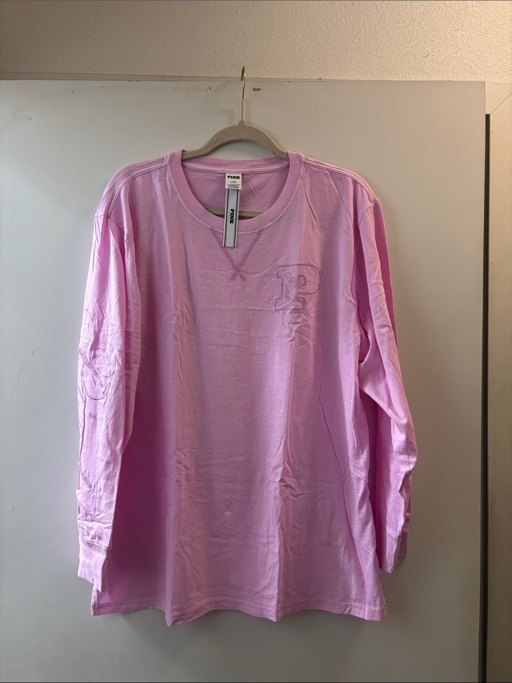 PINK Victoria's Secret washed lilac Crewneck Long Sleeve Tee